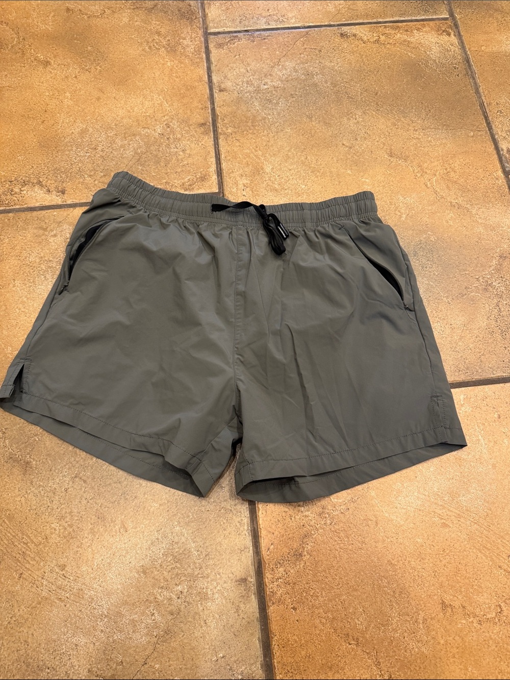 Men's Athletic Shorts in Olive Gray - Lightweight Performance
